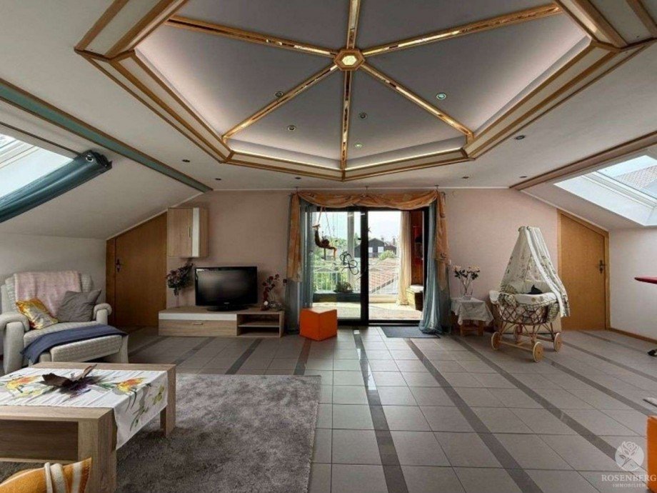 OG - Wohnzimmer mit Loggia Einfamilienhaus Hengersberg