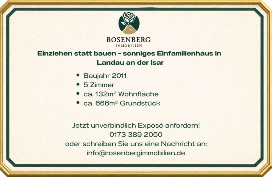 Factsheet Einfamilienhaus Landau an der Isar